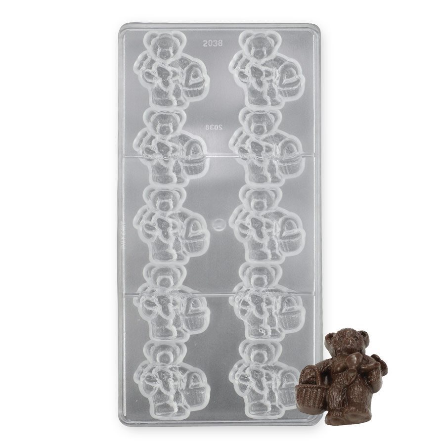 Professional Polycarbonate Geometric Teddy Bear Chocolate Mold