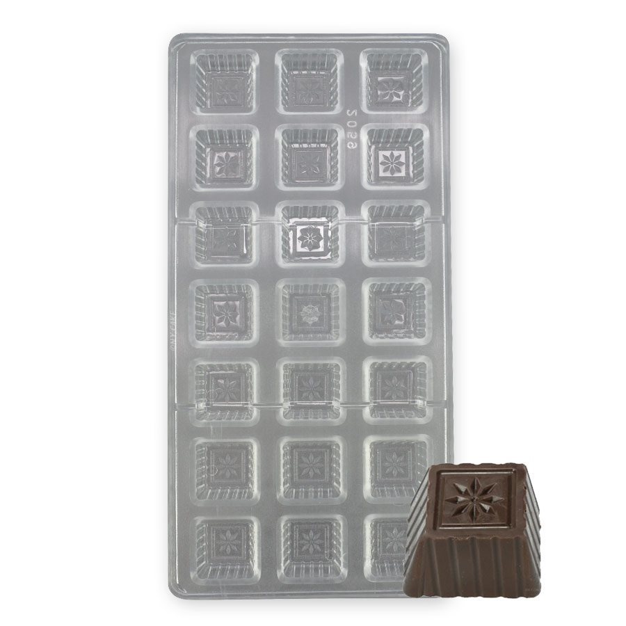 https://www.newyorkcakesupplies.com//img/product/PC2059-NYCAKE-Square-with-Daisy-Polycarbonate-Chocolate-Mold-Z.jpg