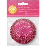 Pink Heart Foil Standard Baking Cups 24ct